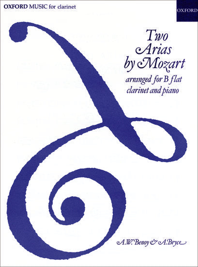 Two Arias by Mozart for Clarinet and Piano Sheet Music