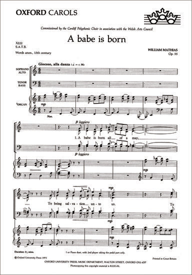 A Babe Is Born SATB Choral Sheet Music