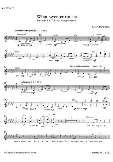 What Sweeter Music Violin Sheet Music for String Orchestra