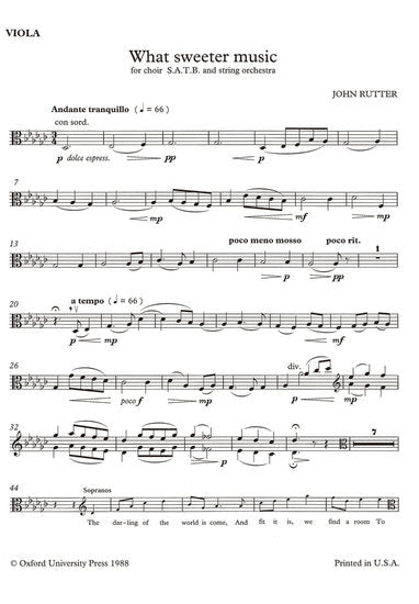 What Sweeter Music String Orchestra Viola Sheet Music