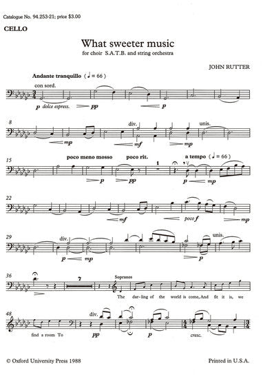 What Sweeter Music Cello Sheet Music