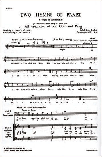 All Creatures of Our God SATB Chorus Sheet Music