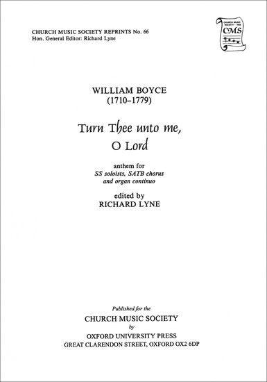 Turn Thee Unto Me Choral Sheet Music for Sop Solo, SATB, and Organ