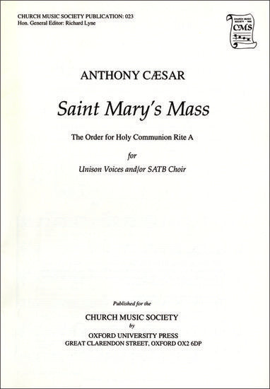 St Mary’s Mass for Unison, SATB, and Organ Choral Sheet Music
