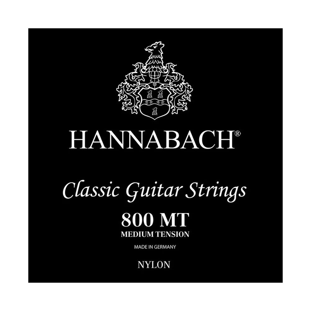 Hannabach Classical 800MT Guitar String Set - Medium Tension, Nylon Trebles, Silver-Plated Basses, 65cm Scale Length
