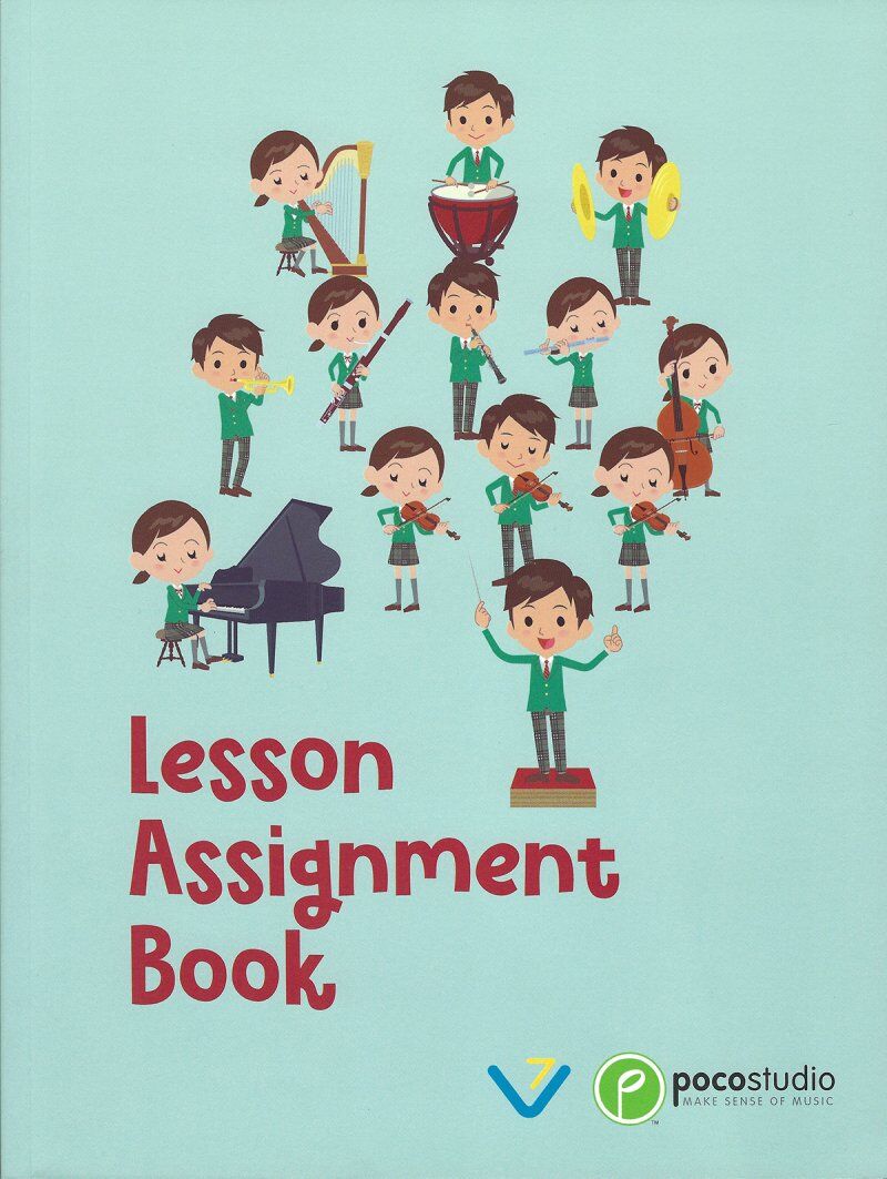 Poco Studio Lesson Assignment Book for Young Musicians, 100 Pages, Classroom Use
