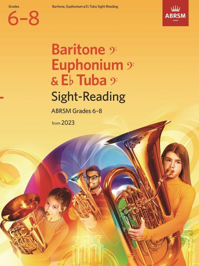 Sight-Reading for Baritone BC/Eb Tuba Grades 6-8 by ABRSM, 72 Pages, Practice Material for Exams