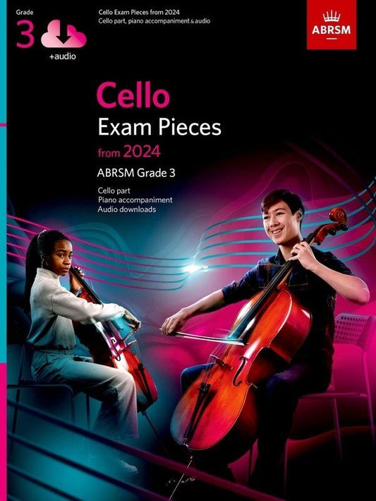 Cello Exam Pieces from 2024 ABRSM Grade 3 with Audio and Piano Accompaniment