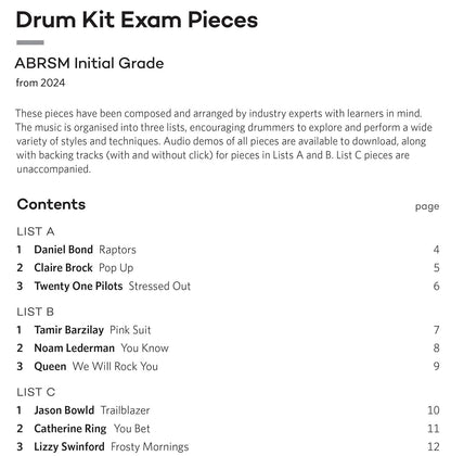 ABRSM Drum Kit Exam Pieces 2024 Initial — view 2