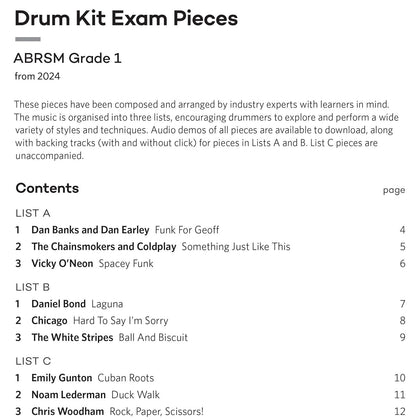ABRSM Drum Kit Exam Pieces 2024 Grade 1 — view 2