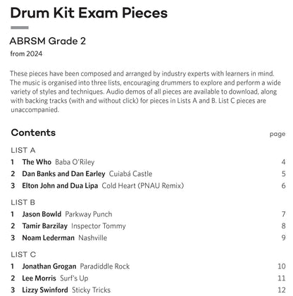 ABRSM Drum Kit Exam Pieces 2024 Grade 2 — view 2