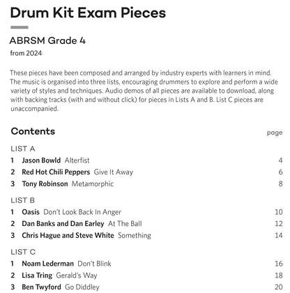 ABRSM Drum Kit Exam Pieces 2024 Grade 4 — view 2