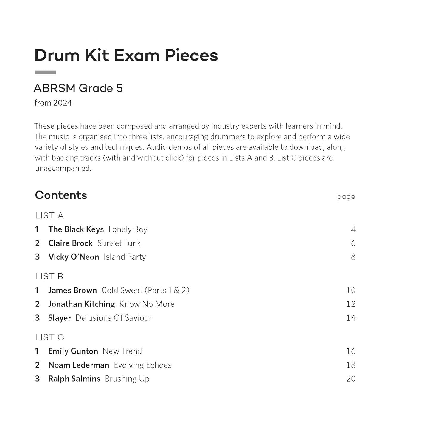 ABRSM Drum Kit Exam Pieces 2024 Grade 5 — view 2