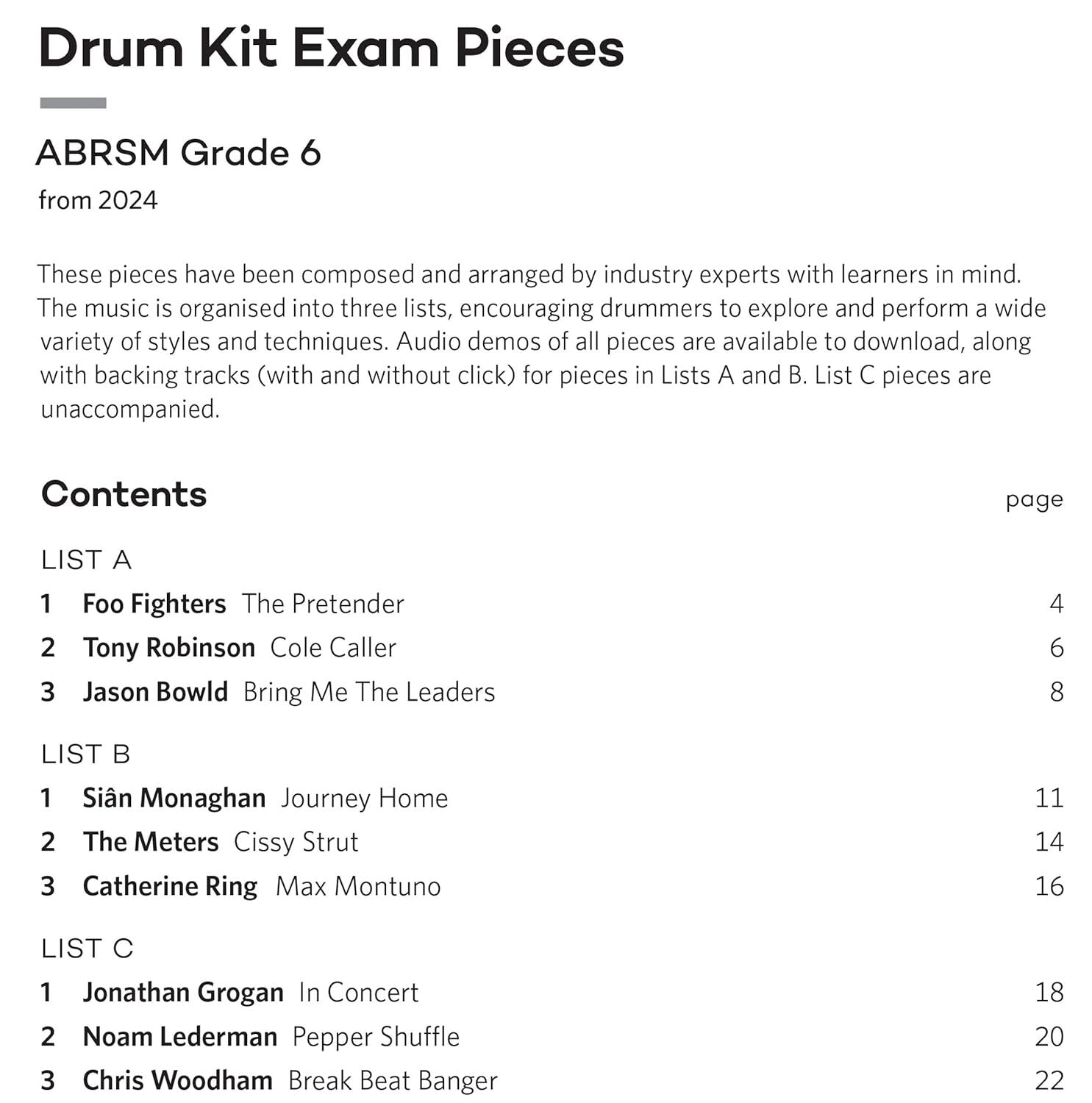 ABRSM Drum Kit Exam Pieces 2024 Grade 6 — view 2