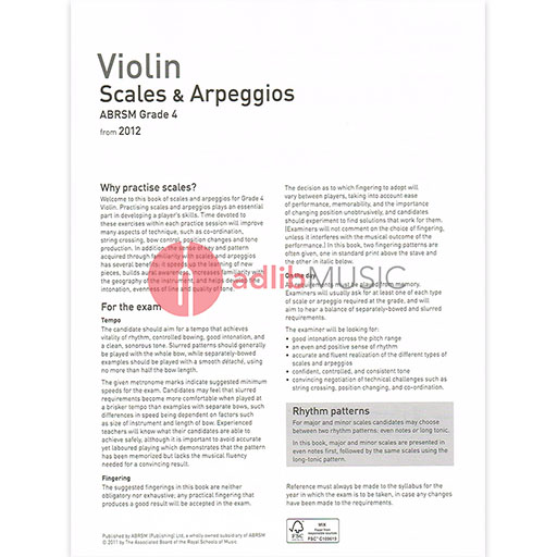 ABRSM Violin Scales & Arpeggios for Grade 4 Exam — view 2