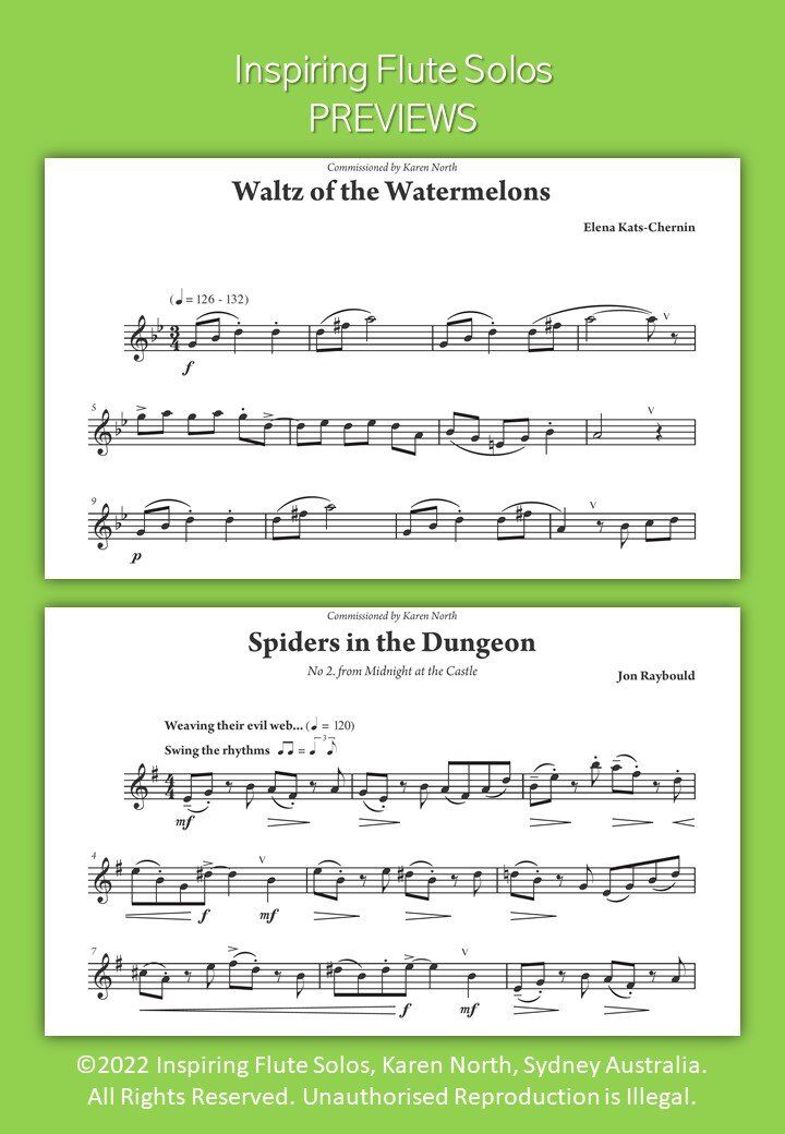 Inspiring Flute Solos by Karen North - Flute Solo Collection, 30 Works, 68 Pages, Allegro Publishing, The Young Flute Player Series — view 3