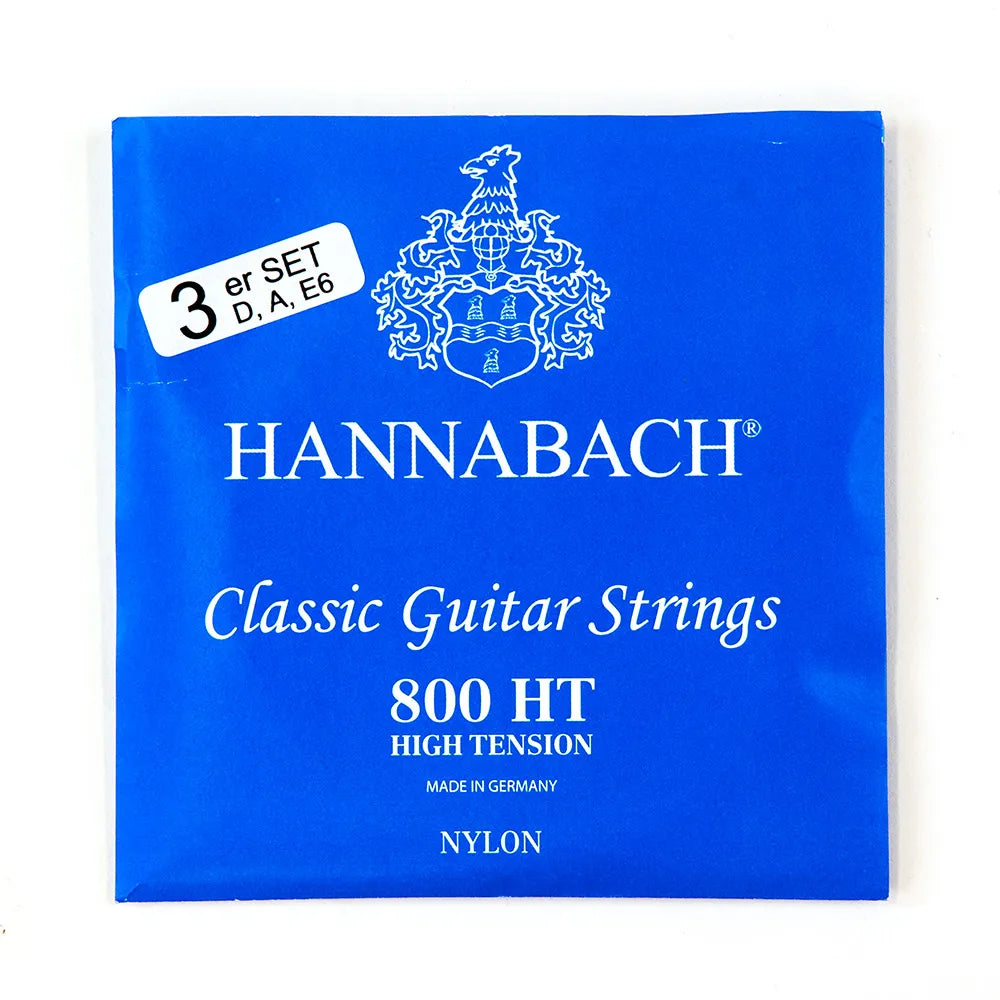 Hannabach 800HT Classical Basses Strings - D-A-E Singles (D4th, A5th, E6th) High Tension