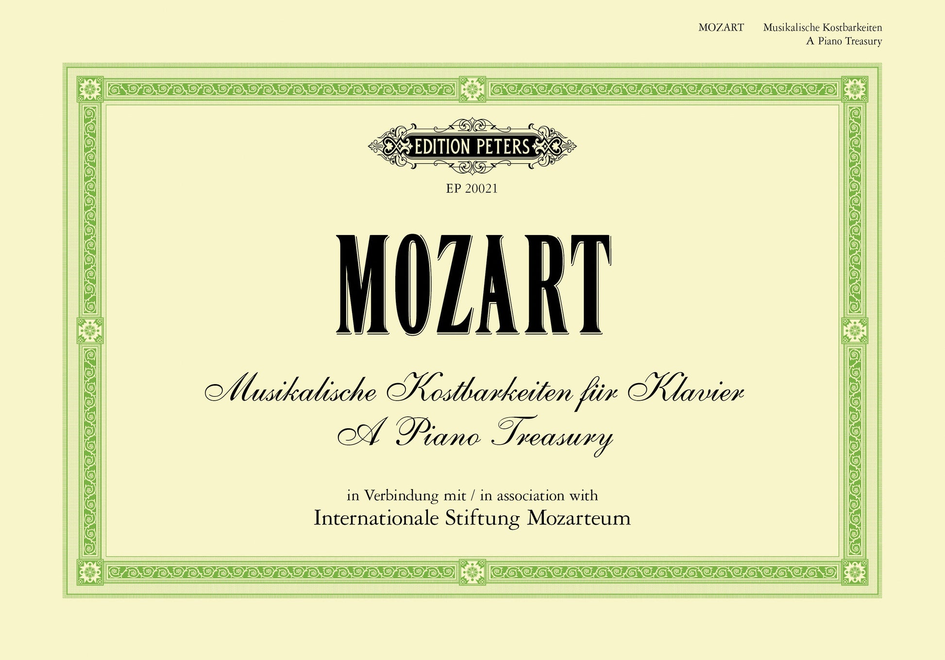 Mozart: A Piano Treasury for Solo Piano, 48 Pages, Edition Peters