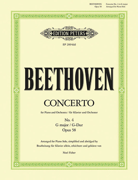 Beethoven Concerto No. 4 in G Major Op. 48 Piano Solo Abridged Edition