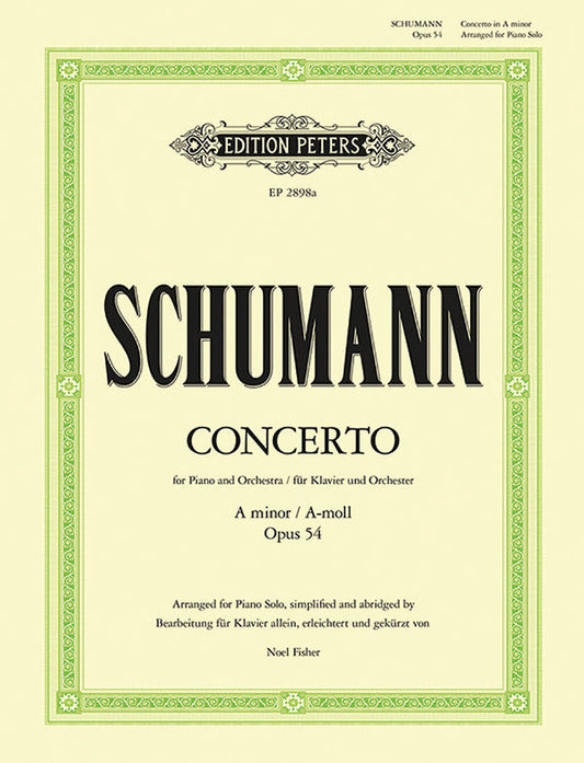 Schumann Piano Concerto in A Minor Op. 54 Piano Solo Abridged Edition