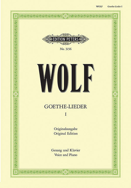 Goethe Lieder Bk 1 Nos. 1–11 Vocal Score - Hugo Wolf - Peters EP3156