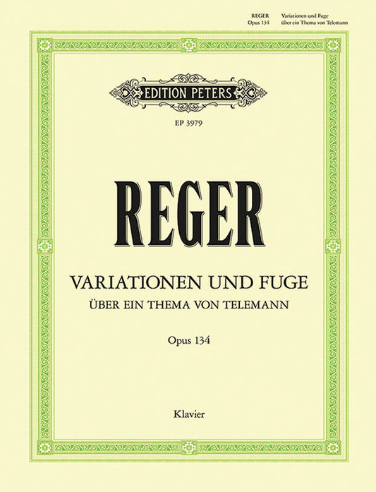 Variations And Fugue On Theme Of Telemann Op 134 (Softcover Book)