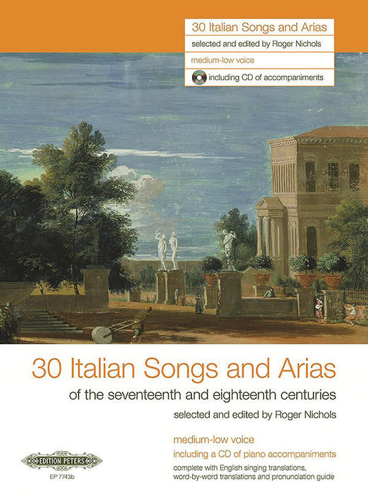 30 Italian Songs and Arias Bk/Cd - Medium-Low Voice - Various - Edition Peters Vocal Score EP7743B