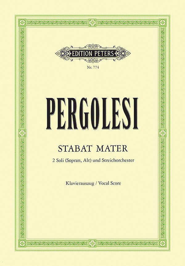 Pergolesi Stabat Mater SA Classical Vocal Peters EP774