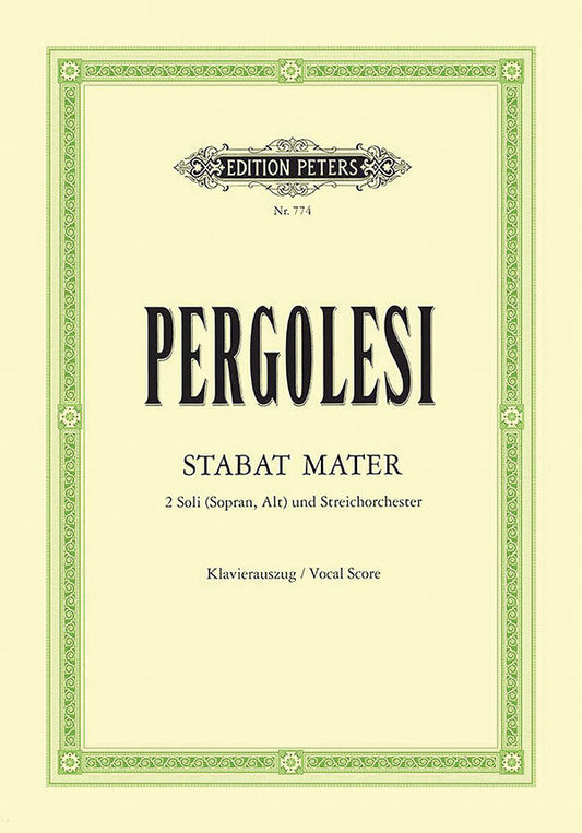 Pergolesi Stabat Mater SA Classical Vocal Peters EP774
