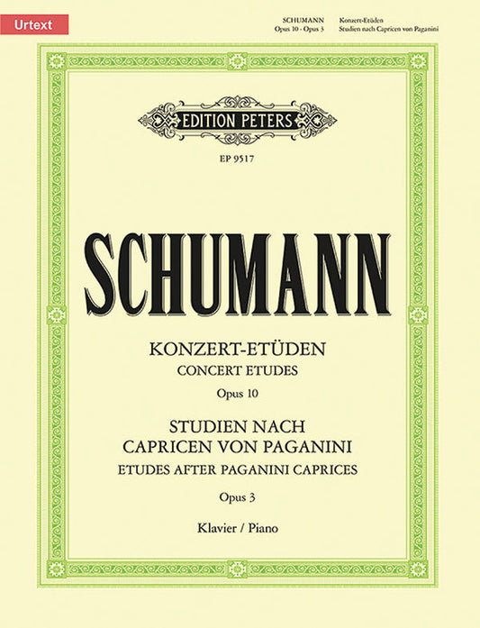 Paganini Studies Op. 3 Op. 10 - Easy Piano Arrangement by Robert Schumann, Edition Peters, 4 Pages, Deluxe Edition