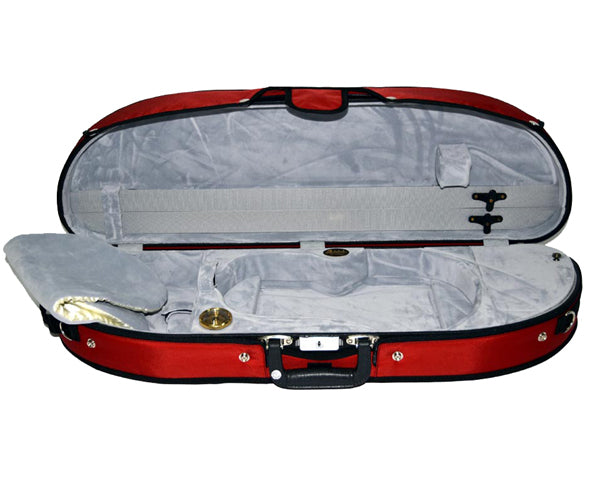 Half Moon Violin Case-Bobelock- Puffy-Red/Grey