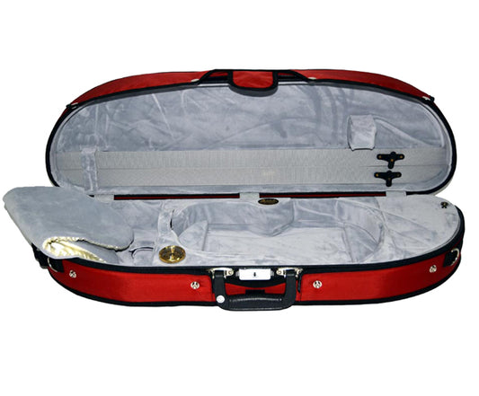 Half Moon Violin Case-Bobelock- Puffy-Red/Grey