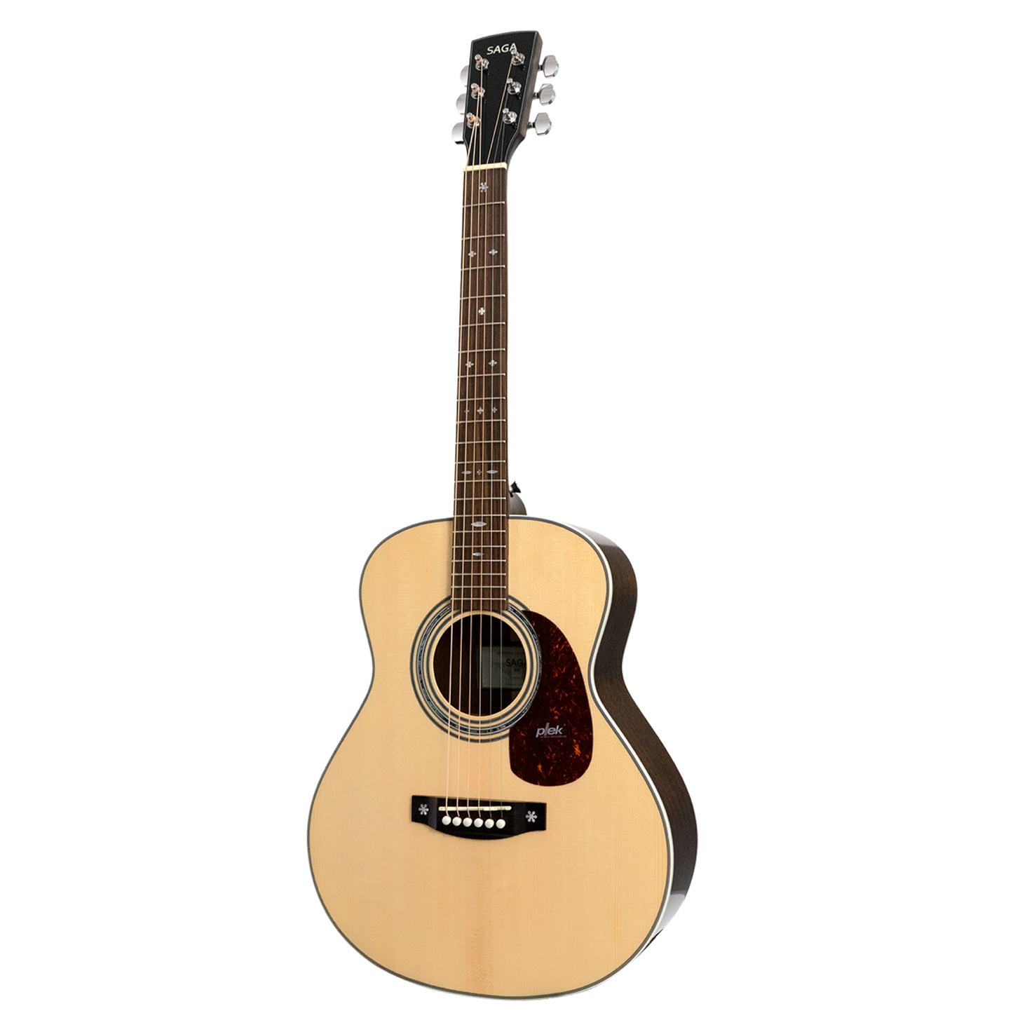 Saga A1 Mini All Solid Acoustic Guitar Natural 3/4 Grand Orchestra with Soft Case