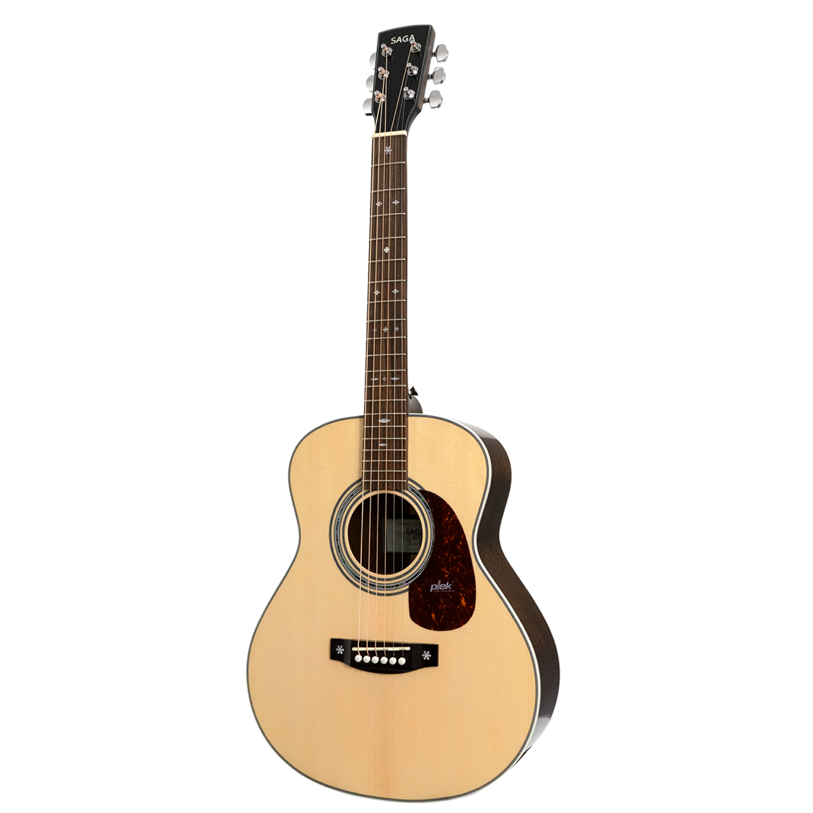 Saga A1 Mini All Solid Acoustic Guitar Natural 3/4 Grand Orchestra with Soft Case