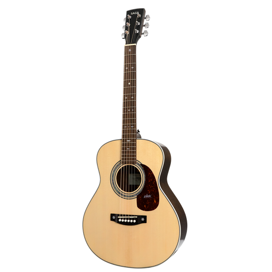 Saga A1 Mini All Solid Acoustic Guitar Natural 3/4 Grand Orchestra with Soft Case