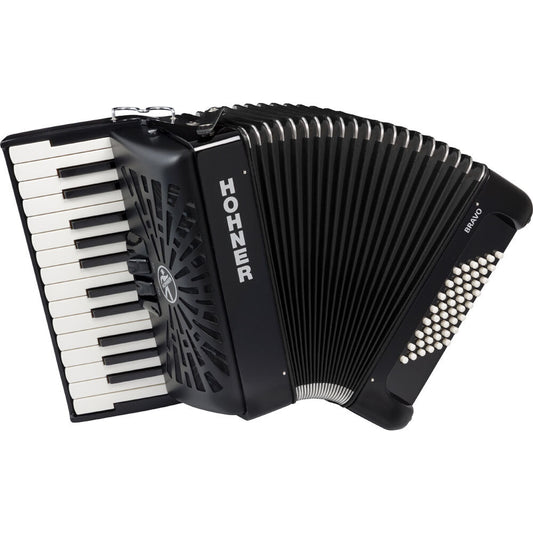 Hohner Bravo II 48 Bass Chromatic Accordion - Black