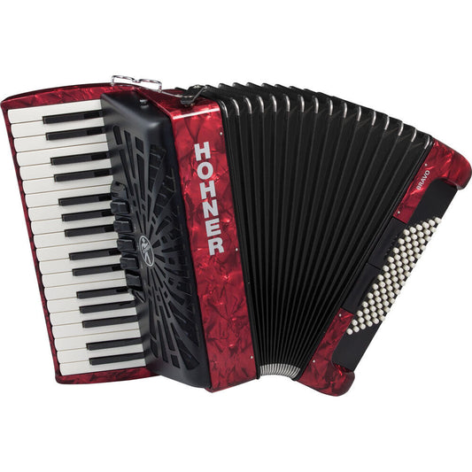Hohner Bravo III 72 Bass Chromatic Accordion in Red Pearl
