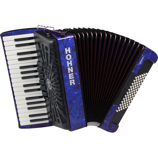 Hohner Bravo III 72 Bass Chromatic Accordion Blue Pearl