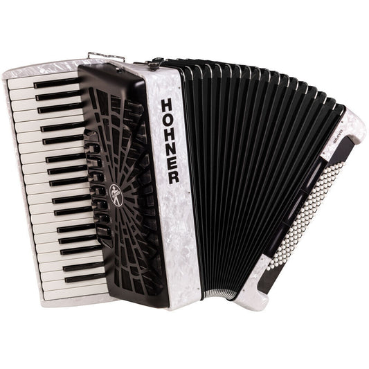 Hohner Bravo III 96 Bass Chromatic Accordion White Pearl