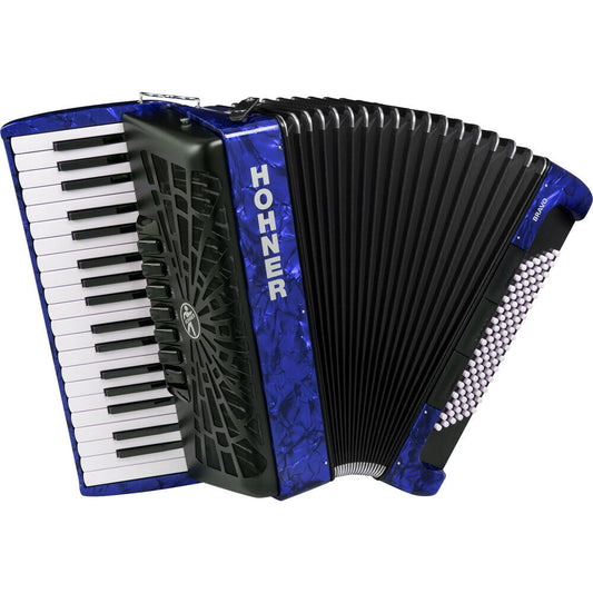Hohner Bravo III 96 Bass Chromatic Accordion Blue Pearl