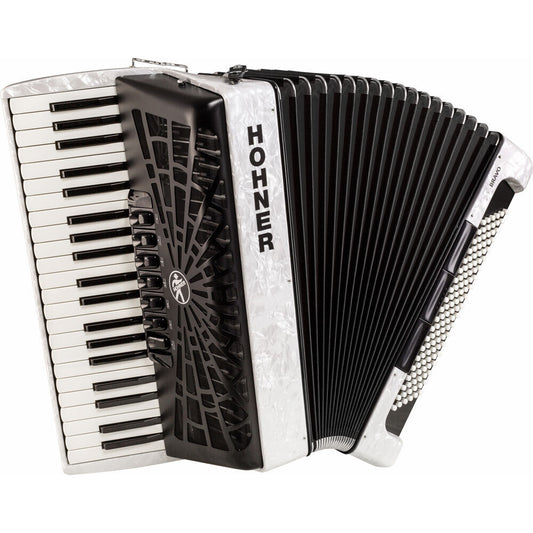 Hohner Bravo III 120 Bass Chromatic Accordion White Pearl