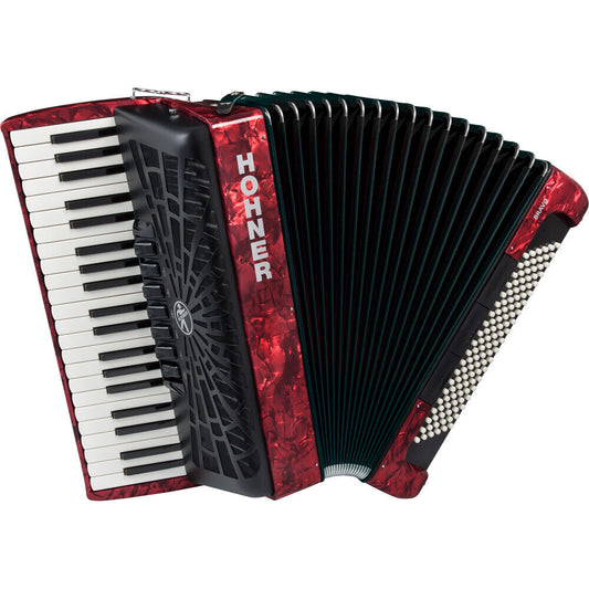 Hohner Bravo III 120 Bass Chromatic Accordion Red Pearl