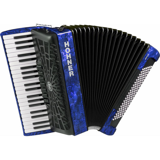 Hohner Bravo III 120 Bass Chromatic Accordion Blue Pearl