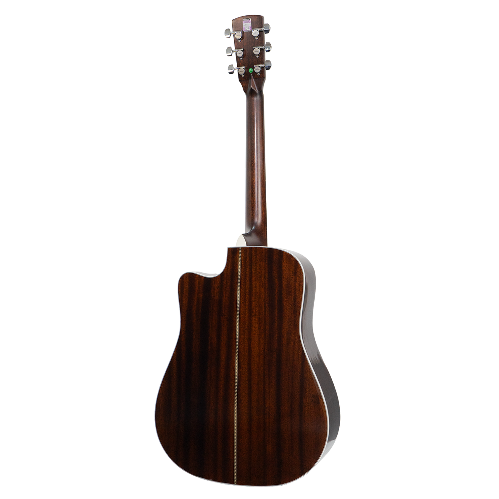 Saga A1DCE-PRO Solid Spruce Sapele Acoustic-Electric Guitar with Fishman Pickup System and High-End Brown Case — view 2