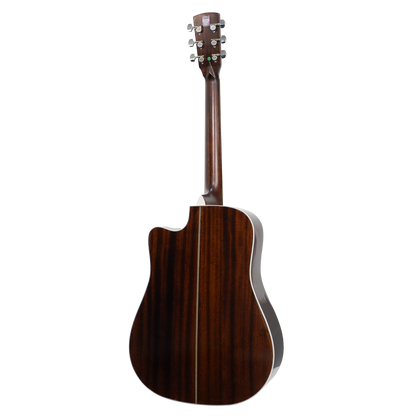 Saga A1DCE-PRO Solid Spruce Sapele Acoustic-Electric Guitar with Fishman Pickup System and High-End Brown Case — view 2