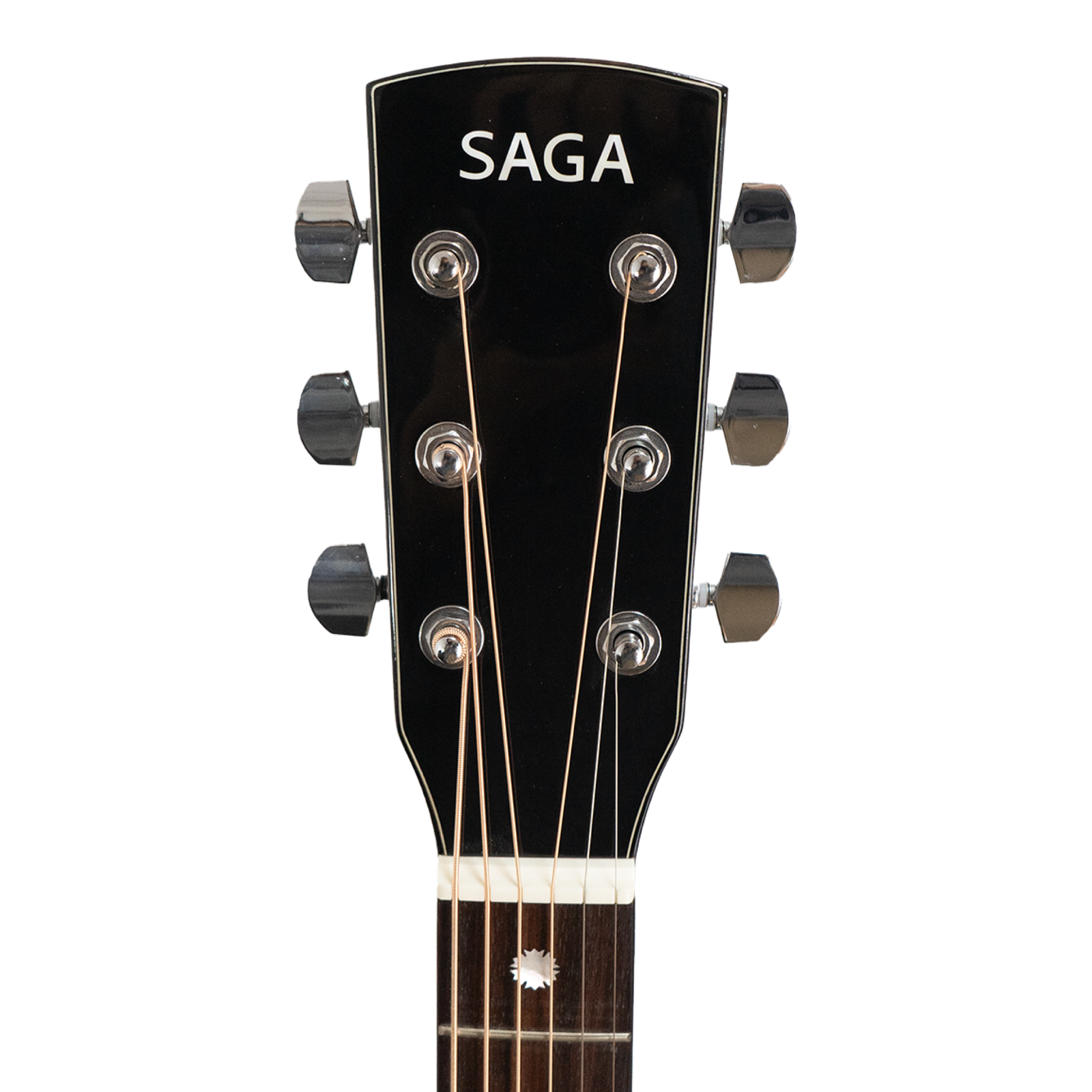 Saga A1DCE-PRO Solid Spruce Sapele Acoustic-Electric Guitar with Fishman Pickup System and High-End Brown Case — view 5