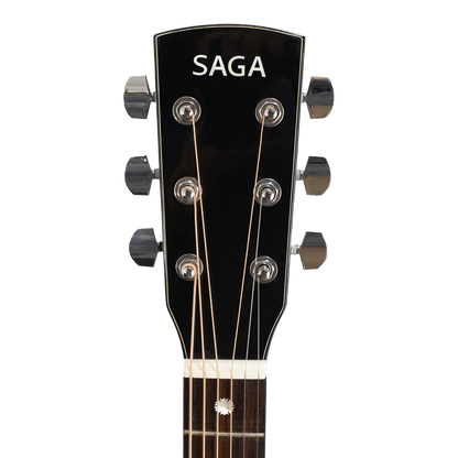 Saga A1DCE-PRO Solid Spruce Sapele Acoustic-Electric Guitar with Fishman Pickup System and High-End Brown Case — view 5