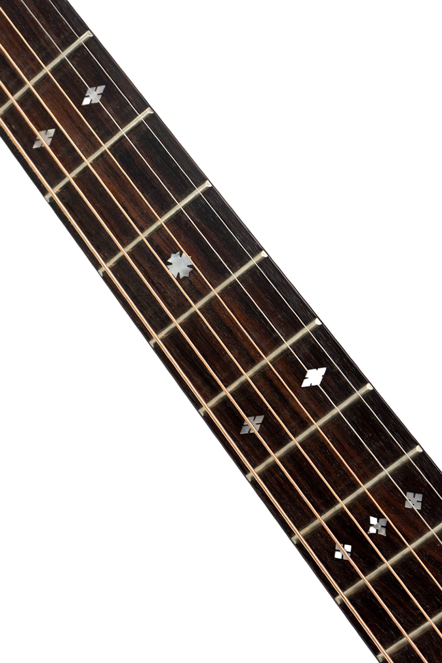 Saga A1GCE All Solid Spruce Sapele Acoustic-Electric Guitar with Fishman Pickup System and High-End Brown Case — view 5