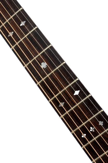 Saga A1GCE All Solid Spruce Sapele Acoustic-Electric Guitar with Fishman Pickup System and High-End Brown Case — view 5