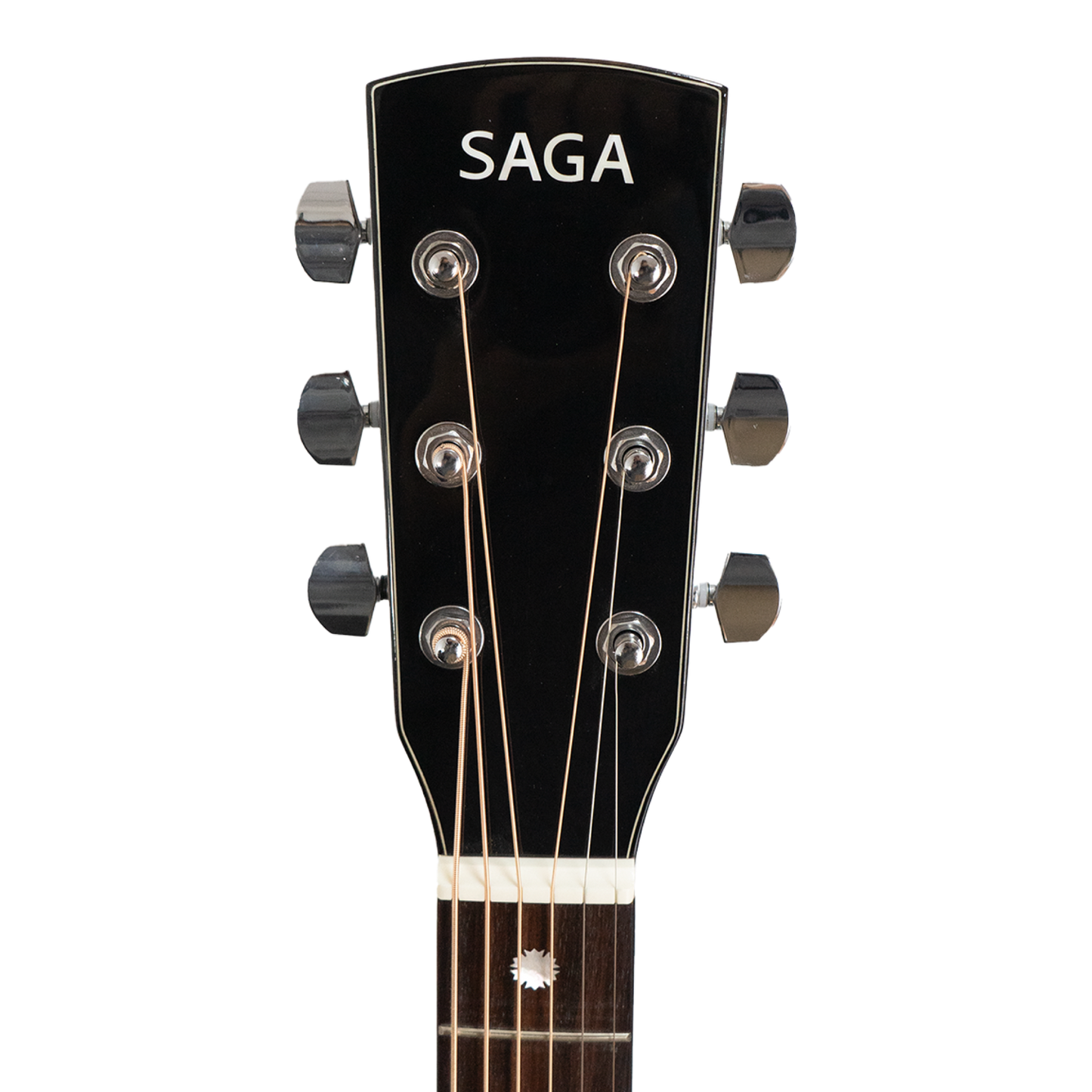 Saga A1GCE All Solid Spruce Sapele Acoustic-Electric Guitar with Fishman Pickup System and High-End Brown Case — view 3